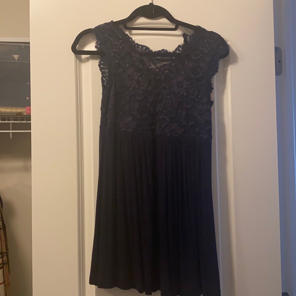 Navy blue lace top